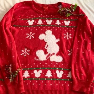 Disney Red and White Mickey Mouse Sweater